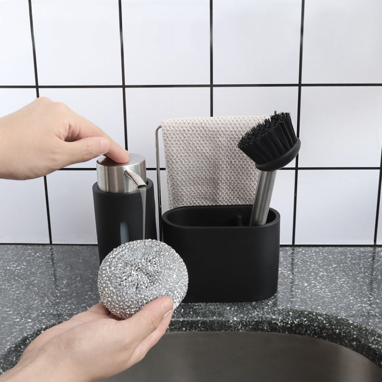Bộ giá đựng bàn chải nồi bóng dây thép bồn rửa bát, Bộ giá đựng bàn chải và giẻ