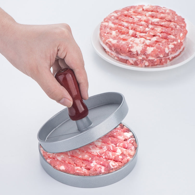 Khuôn ép thịt làm bánh burger, 1 cái tay cầm màu nâu