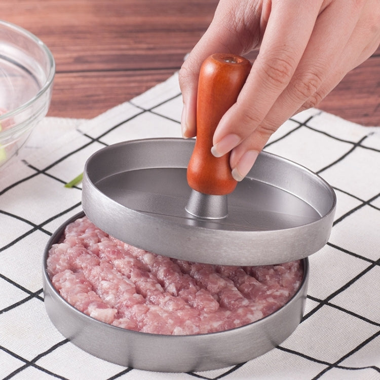 Khuôn ép thịt làm bánh burger, 1 cái tay cầm màu nâu