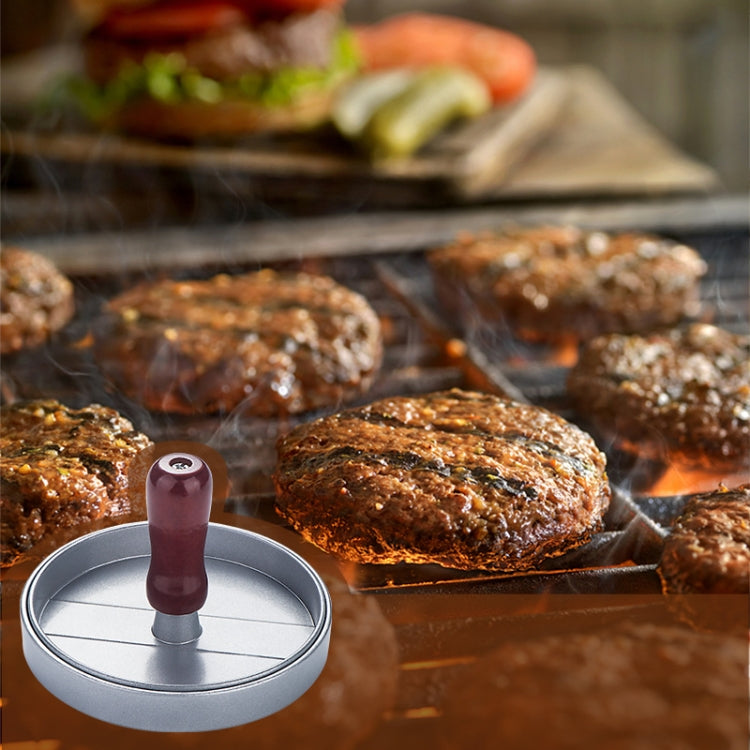 Khuôn ép thịt làm bánh burger, 1 cái tay cầm màu nâu