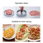Khuôn ép thịt làm bánh burger, 1 cái tay cầm màu nâu