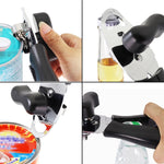 Dụng cụ mở hộp đa năng 4 trong 1 cho nhà bếp, mở nắp hộp, dao đóng hộp, màu đen, xanh lá