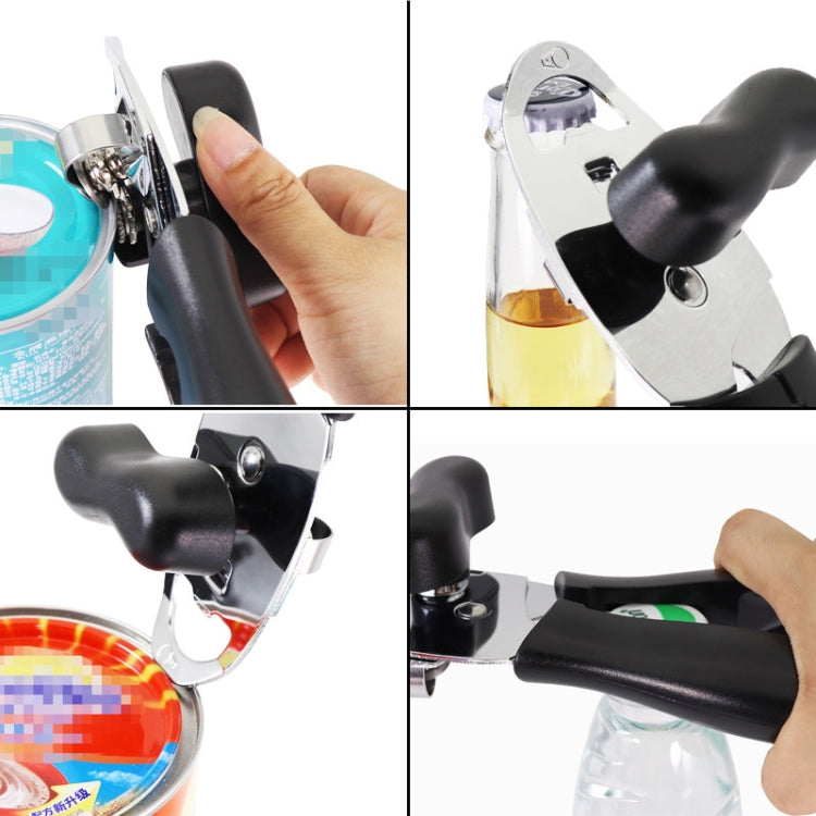 Dụng cụ mở hộp đa năng 4 trong 1 cho nhà bếp, mở nắp hộp, dao đóng hộp, màu đen, xanh lá