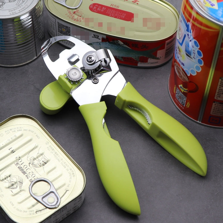 Dụng cụ mở hộp đa năng 4 trong 1 cho nhà bếp, mở nắp hộp, dao đóng hộp, màu đen, xanh lá