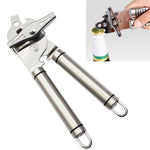 Mở nắp chai đa năng thủ công bằng thép không gỉ 304 dày 3 trong 1, màu bạc + sọc đen