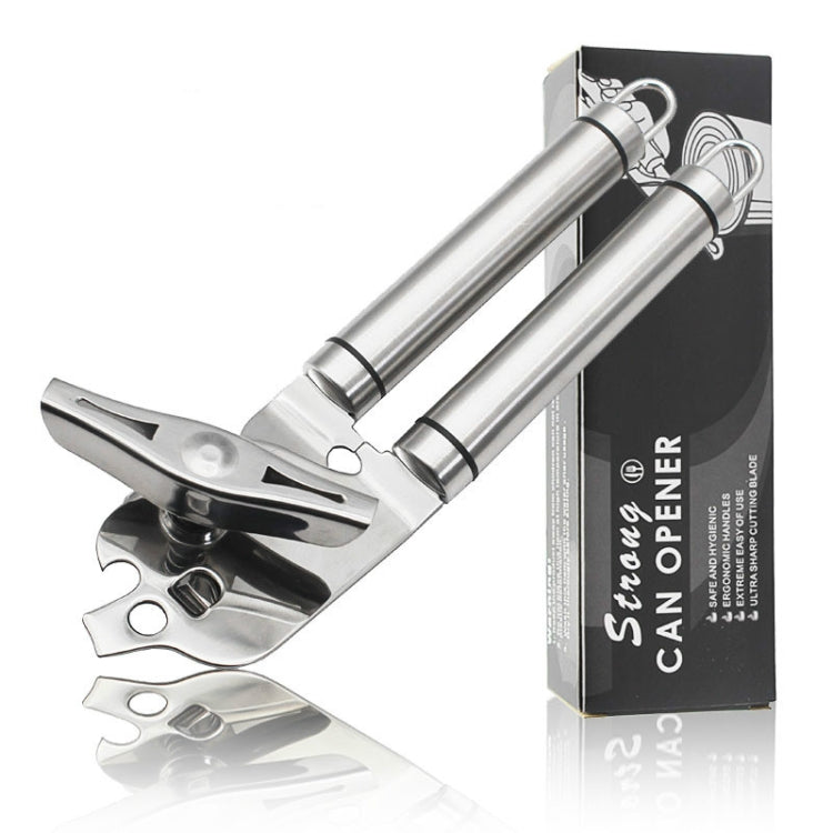 Mở nắp chai đa năng thủ công bằng thép không gỉ 304 dày 3 trong 1, màu bạc + sọc đen