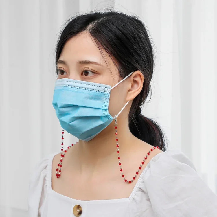 Dây chuyền cá nhân thủ công chuỗi hạt pha lê dây đeo khẩu trang chống mất dây đeo kính