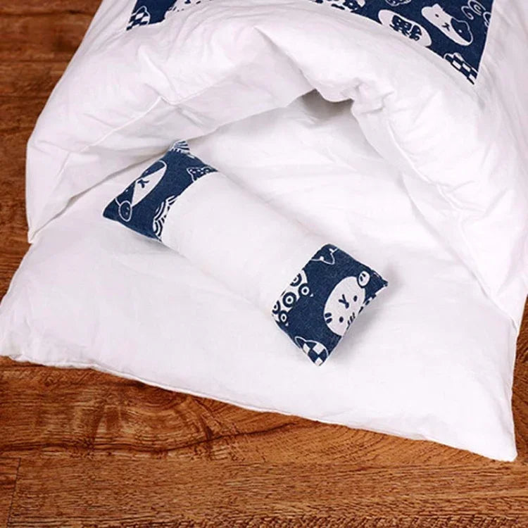 Túi ngủ mèo đóng kín có thể tháo rời và giặt được, chuồng chó ấm mùa đông, S, M, L