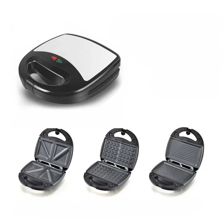 Máy làm bánh sandwich 3 trong 1, Máy làm bánh waffle đa chức năng, Máy làm bánh Panini cho bữa sáng, Phích cắm EU
