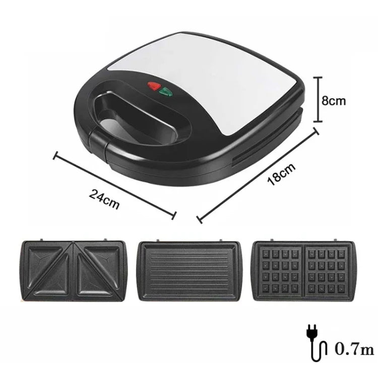 Máy làm bánh sandwich 3 trong 1, Máy làm bánh waffle đa chức năng, Máy làm bánh Panini cho bữa sáng, Phích cắm EU