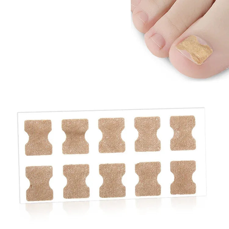 10 miếng dán chỉnh hình móng không keo, miếng lót rãnh móng chân, đáy trong suốt, đáy trắng, đáy xanh dương