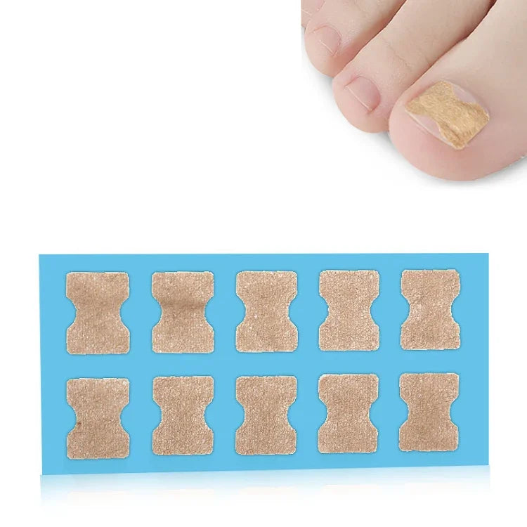 10 miếng dán chỉnh hình móng không keo, miếng lót rãnh móng chân, đáy trong suốt, đáy trắng, đáy xanh dương
