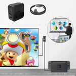 Bộ Chân Đế Adapter AC Đa Năng Chiếu và Sạc Hỗ Trợ Android/PC/Lite Cho Switch, Màu Đen + Phích Cắm US, Màu Đen + Phích Cắm EU, Màu Đen + Phích Cắm UK