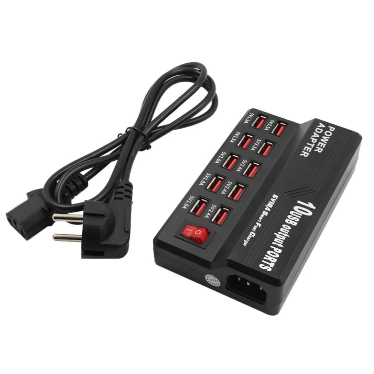 Bộ Sạc Điện Tử Kỹ Thuật Số Sạc Nhanh Thông Minh Giao Diện USB 100-240V Đa Năng, Phích Cắm Mỹ, 10 Cổng, 12 Cổng