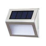 2 chiếc đèn tường cầu thang ngoài trời bằng thép không gỉ năng lượng mặt trời 3 LED, 3 LED / 2 chiếc