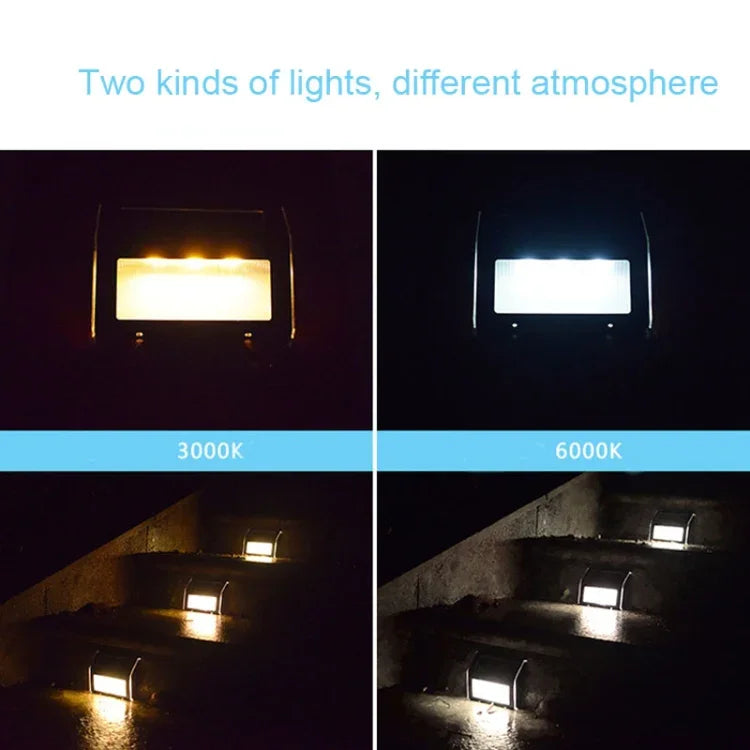 2 chiếc đèn tường cầu thang ngoài trời bằng thép không gỉ năng lượng mặt trời 3 LED, 3 LED / 2 chiếc