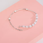 S925 Sterling Silver Natural Crystal Opal Bracelet Love Bracelet, Platinum, Gold, Rose Gold