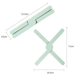 Miếng lót nồi silicon gấp hình chữ X dày, cách nhiệt nhà bếp, đế lót bàn chịu nhiệt cao, màu xanh lá, xanh dương, cam, xám đậm