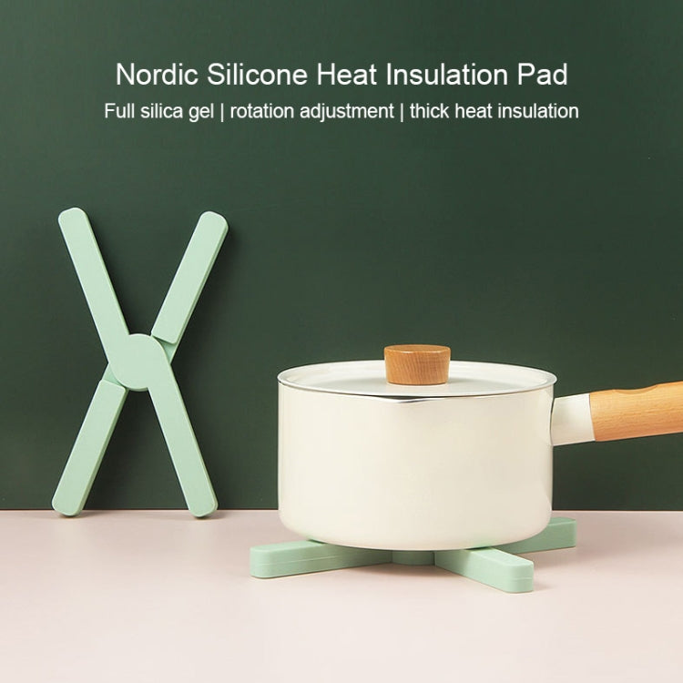 Miếng lót nồi silicon gấp hình chữ X dày, cách nhiệt nhà bếp, đế lót bàn chịu nhiệt cao, màu xanh lá, xanh dương, cam, xám đậm