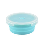 Hộp cơm gấp di động dùng được trong lò vi sóng, hộp cơm tròn silicon, giao màu ngẫu nhiên, dung tích: 350ml, 350ml, 500ml, 800ml, 1200ml