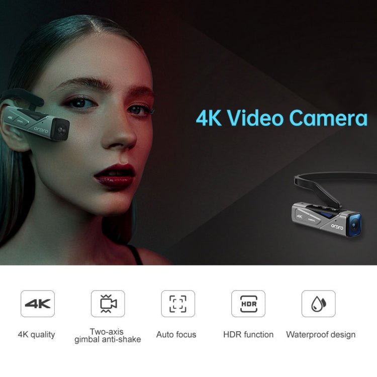 ORDRO EP7 Camera thể thao thông minh quay video trực tiếp 4K gắn đầu tự động lấy nét, Không có điều khiển từ xa, Có điều khiển từ xa