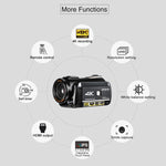 ORDRO AC3 Máy quay phim kỹ thuật số DV WiFi 4K Full HD 13MP màn hình IPS 3.1 inch, Tầm nhìn ban đêm, Tiêu chuẩn, Tiêu chuẩn + Micro, Tiêu chuẩn + Micro + Giá đỡ cầm tay, Tiêu chuẩn + Micro + Đèn chiếu sáng