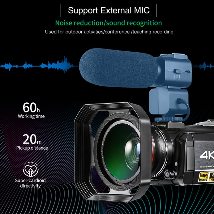 ORDRO AC3 Máy quay phim kỹ thuật số DV WiFi 4K Full HD 13MP màn hình IPS 3.1 inch, Tầm nhìn ban đêm, Tiêu chuẩn, Tiêu chuẩn + Micro, Tiêu chuẩn + Micro + Giá đỡ cầm tay, Tiêu chuẩn + Micro + Đèn chiếu sáng