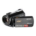 ORDRO AC5 Camera quay phim kỹ thuật số DV WiFi 4K HD tầm nhìn ban đêm zoom quang học 12X, Tiêu chuẩn, Tiêu chuẩn + Micro, Tiêu chuẩn + Micro + Giá đỡ cầm tay, Tiêu chuẩn + Micro + Đèn chiếu sáng
