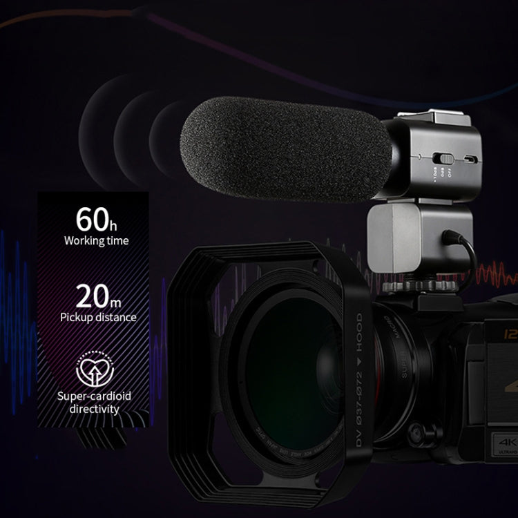 ORDRO AC5 Camera quay phim kỹ thuật số DV WiFi 4K HD tầm nhìn ban đêm zoom quang học 12X, Tiêu chuẩn, Tiêu chuẩn + Micro, Tiêu chuẩn + Micro + Giá đỡ cầm tay, Tiêu chuẩn + Micro + Đèn chiếu sáng