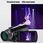 ORDRO AC5 Camera quay phim kỹ thuật số DV WiFi 4K HD tầm nhìn ban đêm zoom quang học 12X, Tiêu chuẩn, Tiêu chuẩn + Micro, Tiêu chuẩn + Micro + Giá đỡ cầm tay, Tiêu chuẩn + Micro + Đèn chiếu sáng