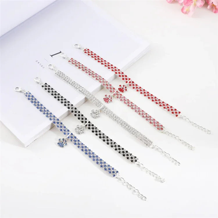 Vòng Cổ Thú Cưng Đính Kim Cương Co Giãn Cho Mèo Và Chó, S, M, L