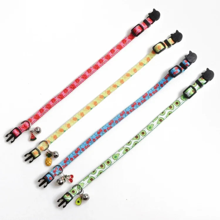 Vòng Cổ Mèo Dây Đai Trái Cây Kèm Chuông Phụ Kiện Vòng Cổ Thú Cưng, 1x28cm
