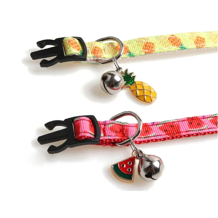 Vòng Cổ Mèo Dây Đai Trái Cây Kèm Chuông Phụ Kiện Vòng Cổ Thú Cưng, 1x28cm