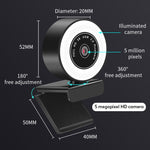 X98 Camera đèn chiếu sáng HD không cần driver USB với Microphone, 720P, 1080P, 2K Tự động lấy nét