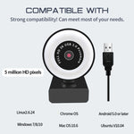 X98 Camera đèn chiếu sáng HD không cần driver USB với Microphone, 720P, 1080P, 2K Tự động lấy nét