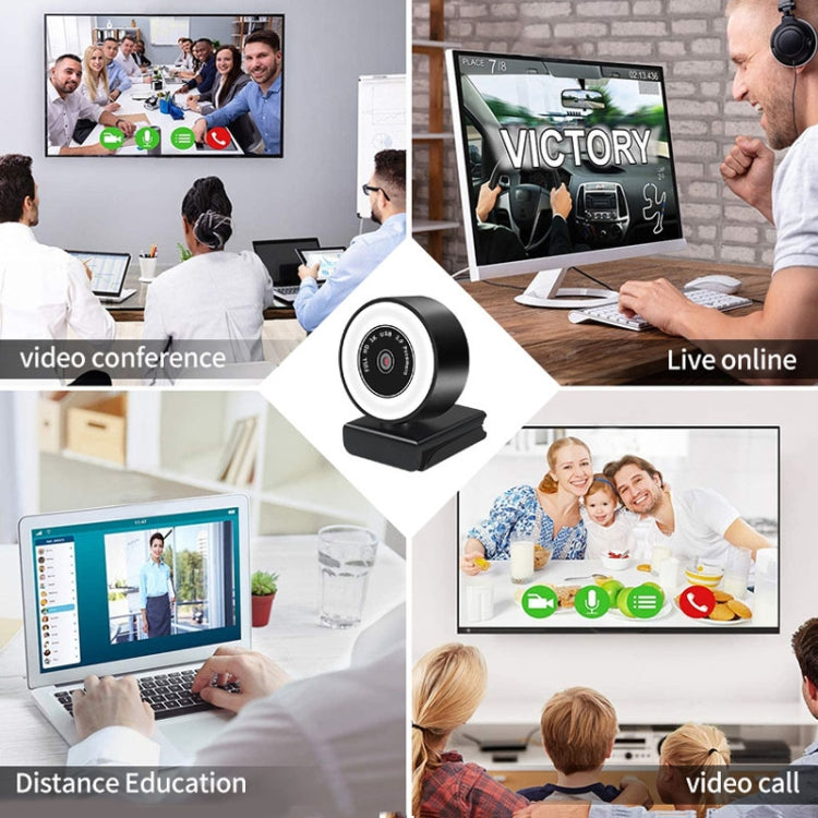 X98 Camera đèn chiếu sáng HD không cần driver USB với Microphone, 720P, 1080P, 2K Tự động lấy nét