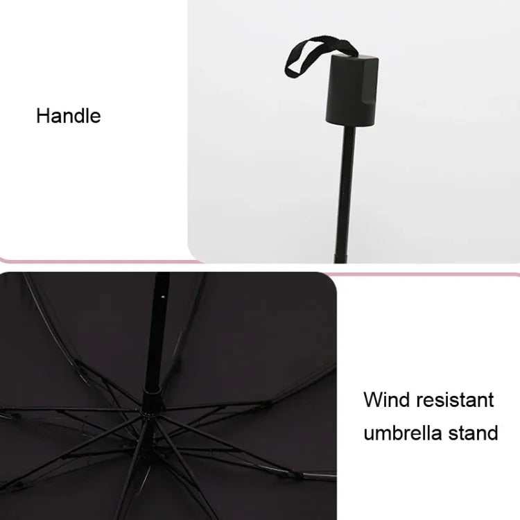 Ô dù nữ nhỏ gọn chống nắng, sinh viên, vinyl gấp ba đơn giản dùng cho nắng, màu xanh bơ, trắng bơ, hồng bơ, trắng dâu, hồng dâu, trắng đào, hồng đào