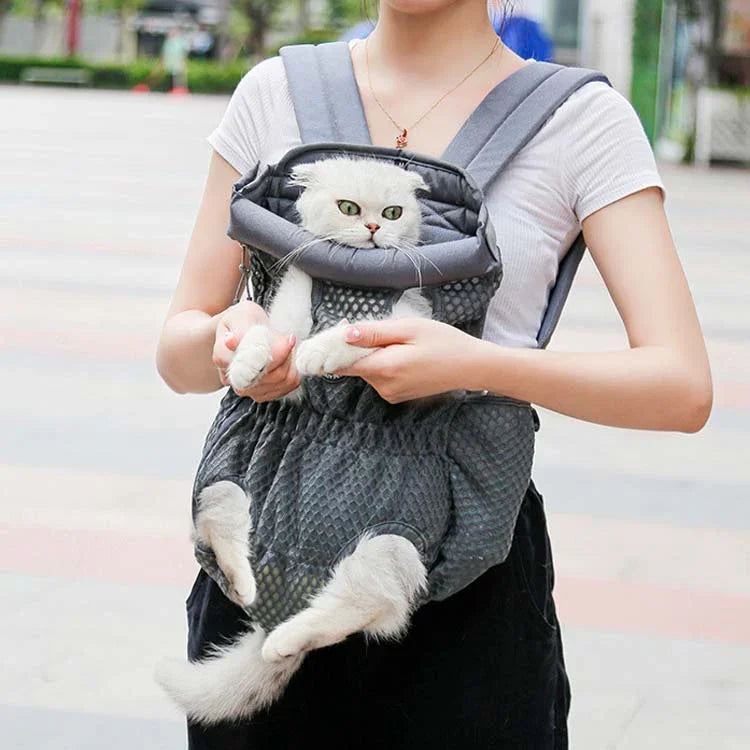 Balo đi chơi cho thú cưng Doglemi, túi đeo vai ngực cho chó, túi lưới thoáng khí cho chó mèo, M, L