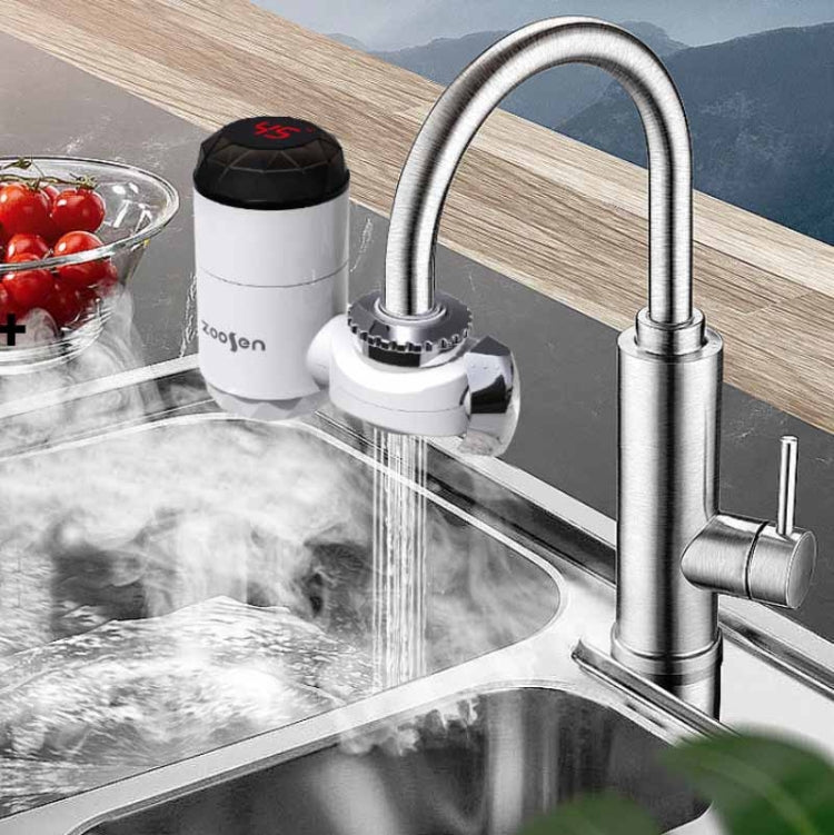 Vòi nước nóng điện Zoosen loại kết nối vòi nước nóng tức thì, phích cắm CN, kiểu: Trắng + chống rò rỉ, trắng, có đầu nối vòi sen, trắng + chống rò rỉ
