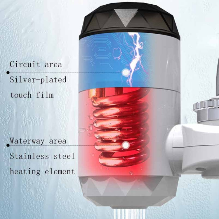 Vòi nước nóng điện Zoosen loại kết nối vòi nước nóng tức thì, phích cắm CN, kiểu: Trắng + chống rò rỉ, trắng, có đầu nối vòi sen, trắng + chống rò rỉ