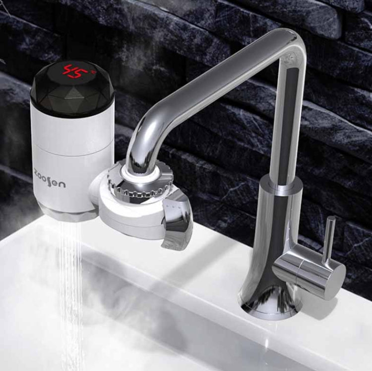 Vòi nước nóng điện Zoosen loại kết nối vòi nước nóng tức thì, phích cắm CN, kiểu: Trắng + chống rò rỉ, trắng, có đầu nối vòi sen, trắng + chống rò rỉ