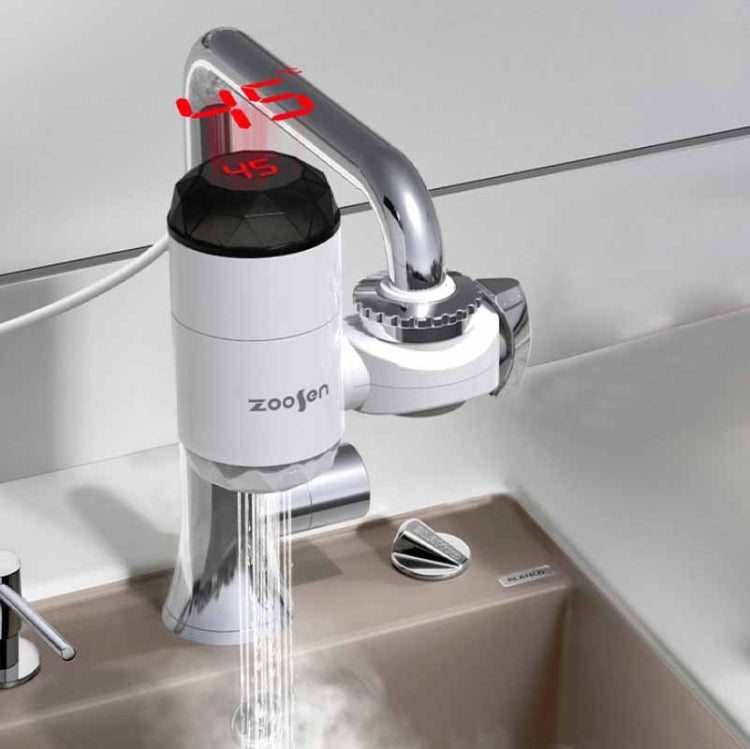 Vòi nước nóng điện Zoosen loại kết nối vòi nước nóng tức thì, phích cắm CN, kiểu: Trắng + chống rò rỉ, trắng, có đầu nối vòi sen, trắng + chống rò rỉ