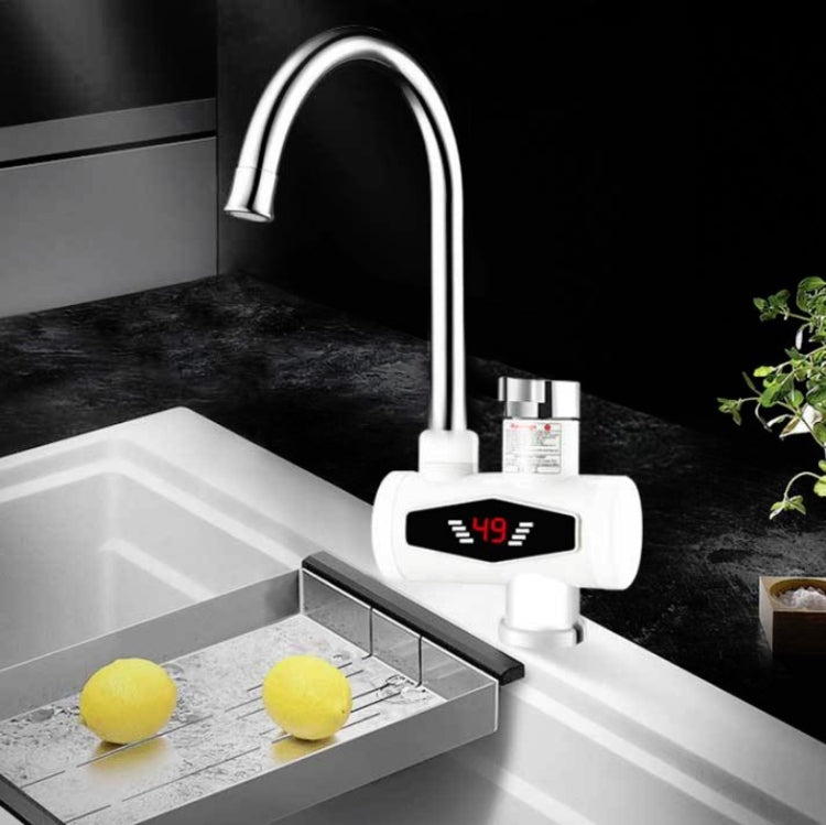 Vòi nước nóng điện gia dụng và nhà bếp có màn hình kỹ thuật số, làm nóng tức thì, phích cắm EU, có đầu vòi sen, khớp nối lớn, ống đa năng