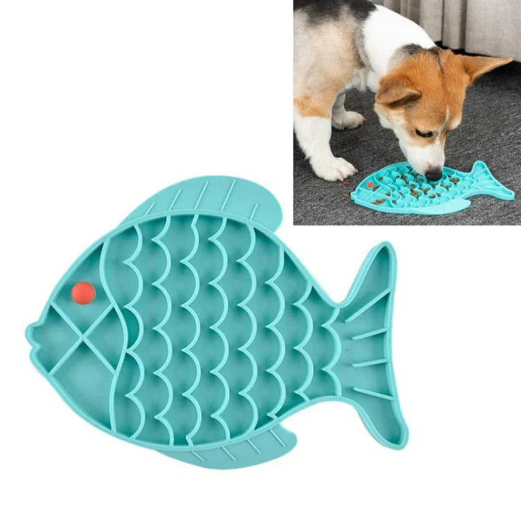 Thảm Ăn Chậm Silicone Cho Mèo Và Chó Chống Nghẹn, Hình Cá, Hình Móng Vuốt, Hình Hoa