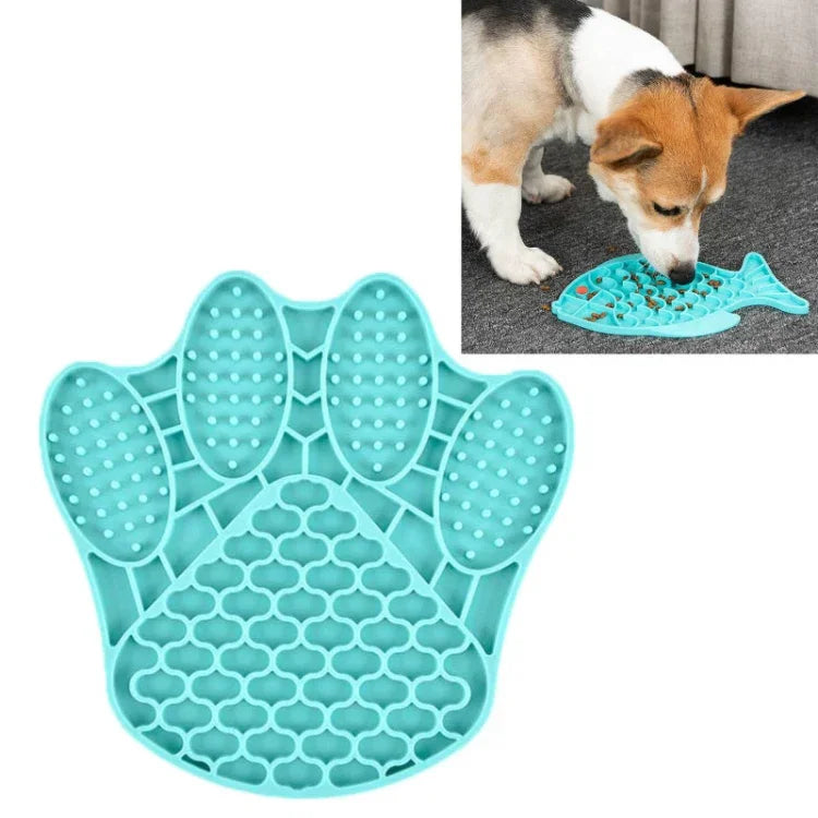 Thảm Ăn Chậm Silicone Cho Mèo Và Chó Chống Nghẹn, Hình Cá, Hình Móng Vuốt, Hình Hoa