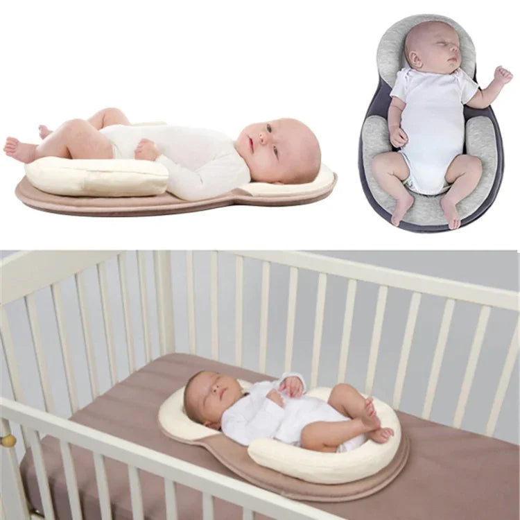 Gối cho bé sơ sinh, đệm gối định vị giấc ngủ cho bé, chống bẹt đầu, gối chống lật
