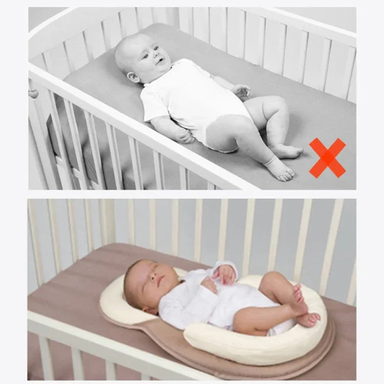 Gối cho bé sơ sinh, đệm gối định vị giấc ngủ cho bé, chống bẹt đầu, gối chống lật