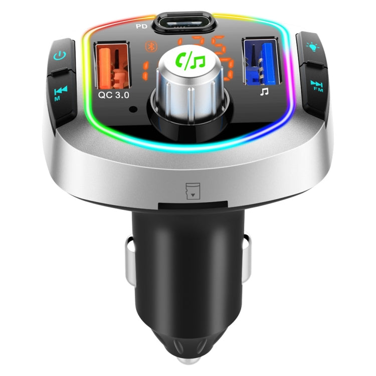 BC63 Colorful Car Card MP3 Player Multifunctional Bluetooth Receiver U Disk Charger Car Cigarette Lighter, BC63