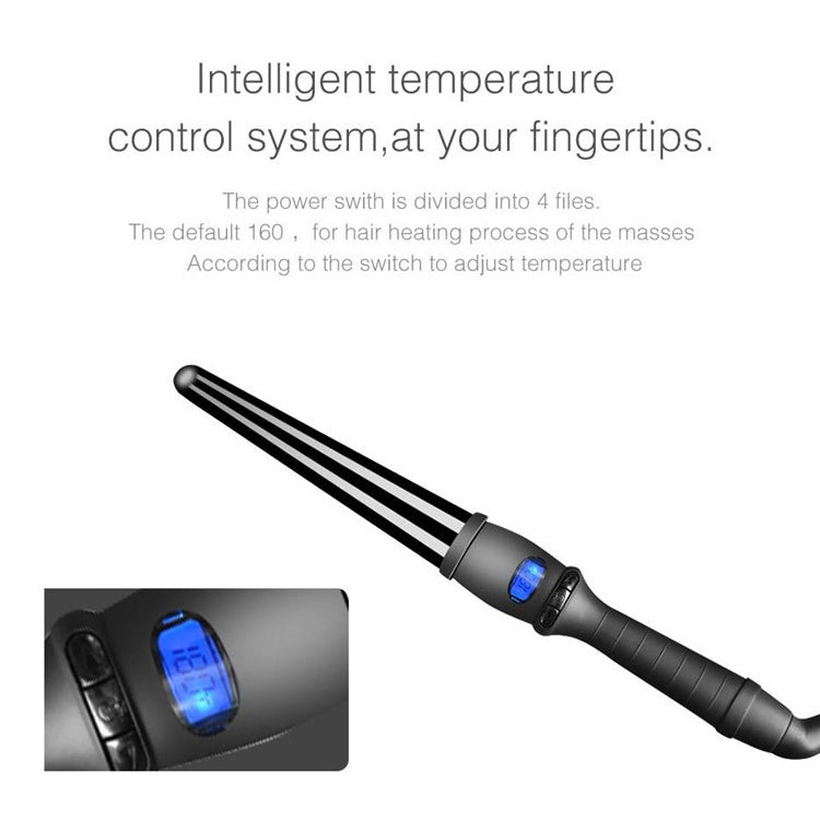 Máy uốn tóc LCD hình nón ống đơn men gốm hoa lê hình nón, 19mm EU, 25mm EU, 25mm US, 19mm US, 32mm EU