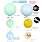 Chuỗi bóng bay xanh lá và xanh dương Macaron Trang trí nền tiệc sinh nhật đám cưới Kết hợp bóng bay, Kết hợp bóng bay trang trí Macaron